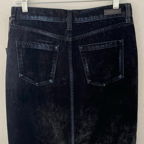 Blank NYC Crushed Velvet Maxi Denim Skirt Witchycore Whimsigoth Size 28 NWT - Picture 7 of 9